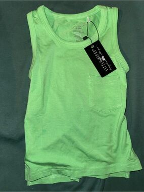 Little Bipsy Bright Green Girls' Tank with Pocket